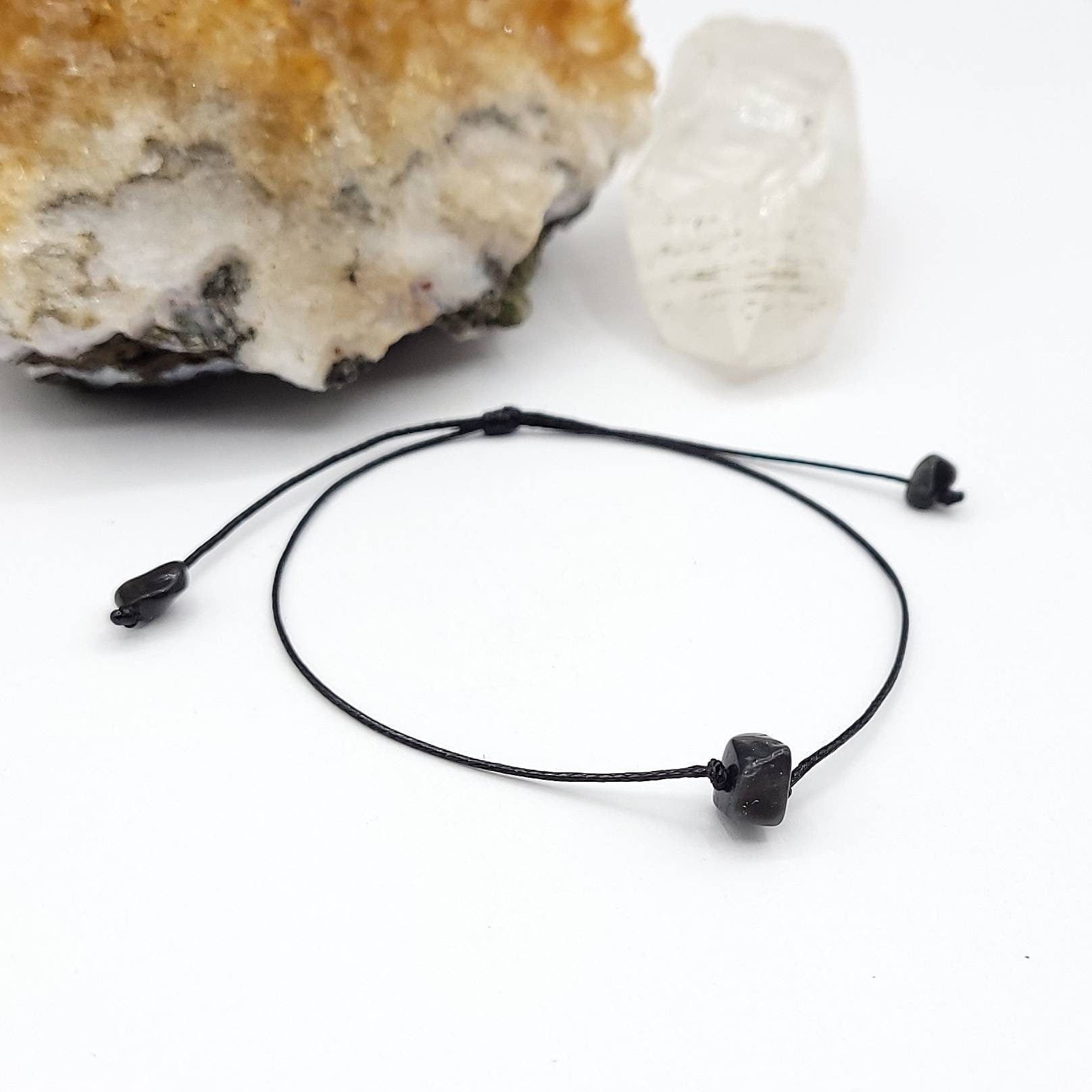 Obsidian Bracelet | Promotes Protection, Grounding, Dispelling Negativity and Healing the Root Chakra