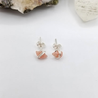 raw stone stud earrings